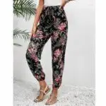 Pantalon Fluide Imprimé Tropical taille cordon – Image 2