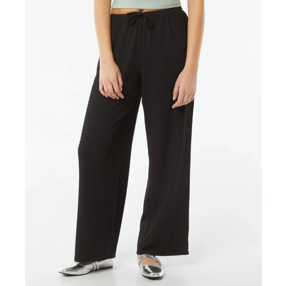 Pantalon Fluide Noir Pantalon Fluide Taille Elastique Frenchy – Image 1