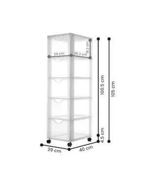 Tour de Rangement Blanc Givré H100 5T – Image 2