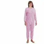 Grenouillère Confort  Fleur Rose Manches Longues