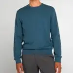 Pull ELIOT uni à col rond - Bleu