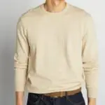 Pull ELIOT uni à col rond - Beige