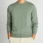 Pull ELIOT uni à col rond - Vert