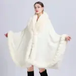 Poncho Fausse fourrure Blanc