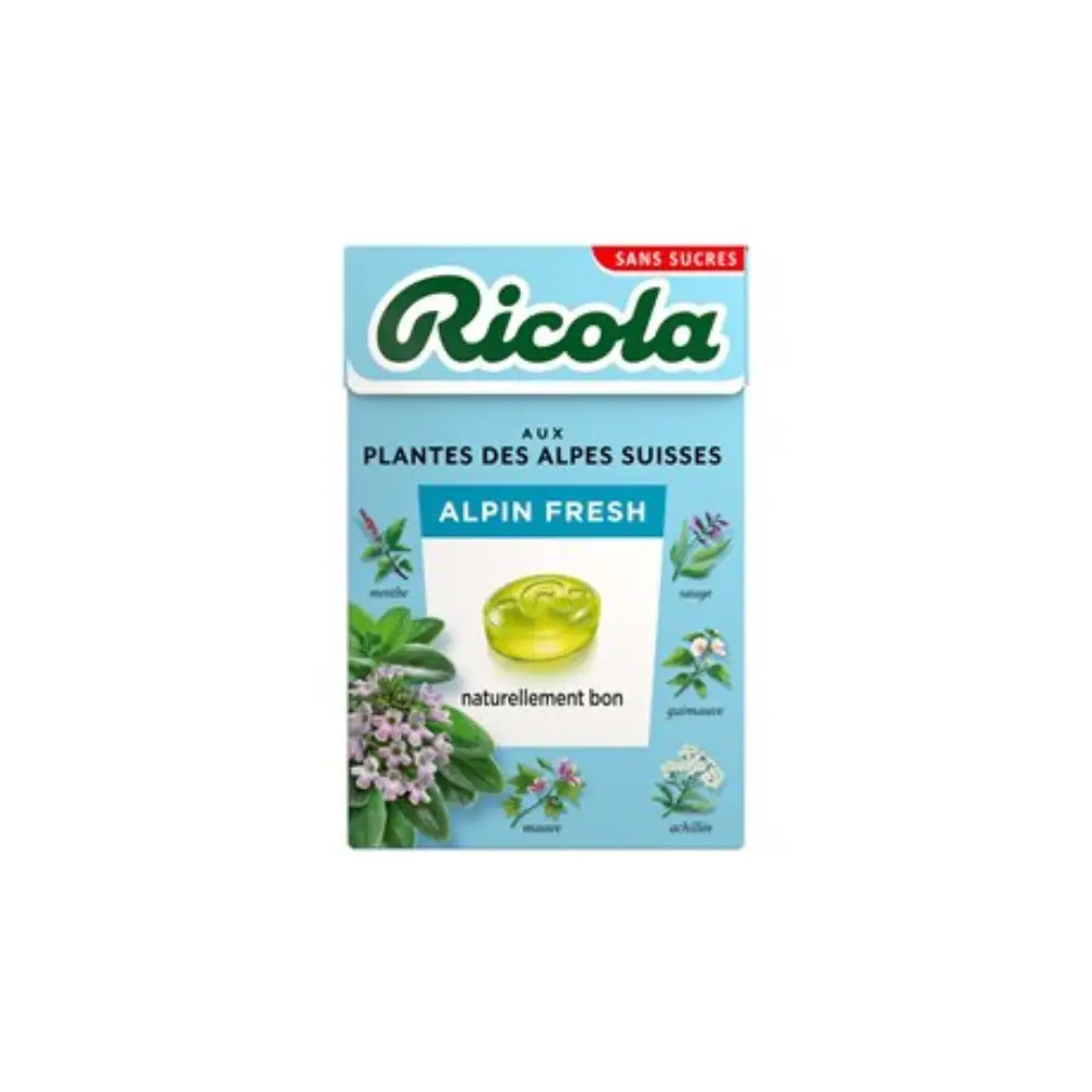 Bonbon Alpin Fresh Ricola Sans sucres – 50g Bonbon à sucer Ricola Sans sucres – Image 1