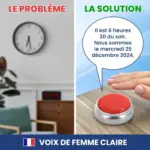 Horloge Parlante pour Alzheimer, Malvoyants, Aveugles ou Personnes Agées - Réveil Alarme Senior – Image 2