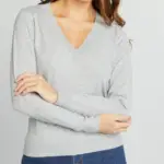 Pull maille fine - Gris