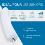 Téléphone Filaire Sénior Grandes touches Alcatel TMAX10 – Image 3