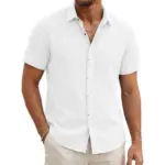 Chemise droite manches courtes Blanc