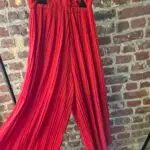 2nde Main XL - Pantalon Femme taille élastique - Plissé Rouge