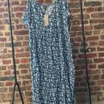 2nde Main 3XL - Robe Fluide Ample et légère - Bleu Fleurie Manches Courtes