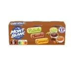 Lot Crème dessert Mont Blanc - Choco/Vanille/Praliné